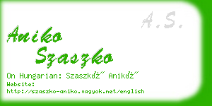 aniko szaszko business card